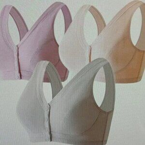 3 Pack Wire free Bra Snap Front Button Closure 38 B,C - NEW